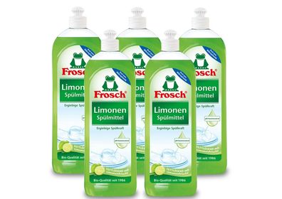 5 x Frosch Spülmittel a 750ml mit fettlösenden Limonen Extrakten ? vegan