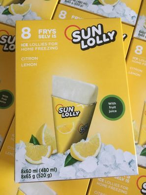 Sun Lolly Zitrone Wassereis ? 8 Eis a 60ml (480ml) ?ohne Konservierungsstoffe