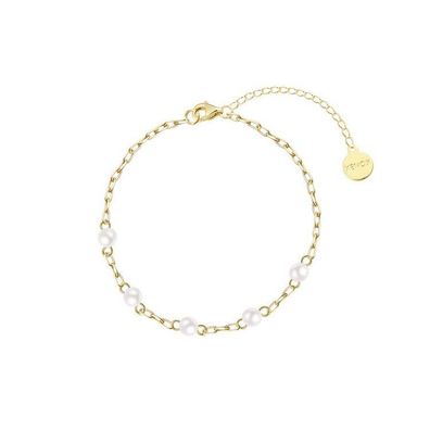 Armkette - Silber 18 K vergoldet - 5 Perlen