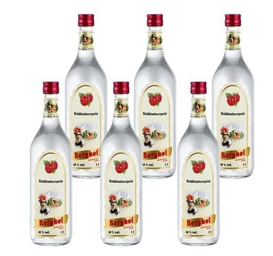 6x Berghof Waldhimbeergeist 40% Vol. - 1 Liter Flasche