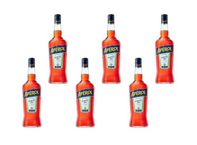 6x Aperol Aperitivo Italiano Bitter 11 % Vol. - 1 L Flasch Weinaperitif