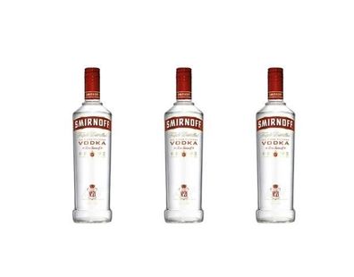 3x Smirnoff Red No. 21 Premium Vodka 37,5 % Vol. - 1 Liter Flasche Wodka