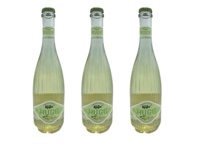 3x Käfer Hugo mit Holunderblüte + Limette 6,9 % Vol. in 0,75 L Flasche
