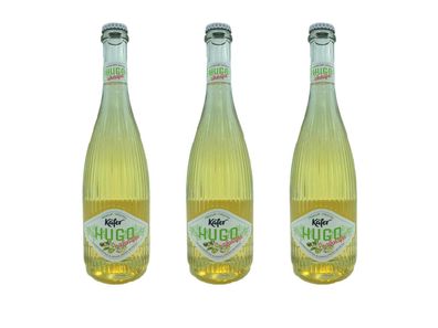 3x Käfer Hugo mit Holunderblüte + Limette Alkoholfrei in 0,75 L Flasche