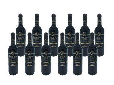 12x Soprano Primitivo Rotwein trocken 13% Vol. in 0,75 L Flasche
