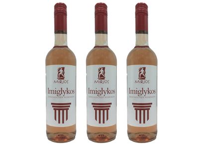 3x Mirios Imiglykos Rosé Roséwein lieblich 11% Vol. - 0,75 L Flasche