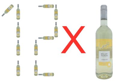 12x Leoff Müller-Thurgau Weißwein lieblich QBA Qualitätswein 9,5% - 0,75 L