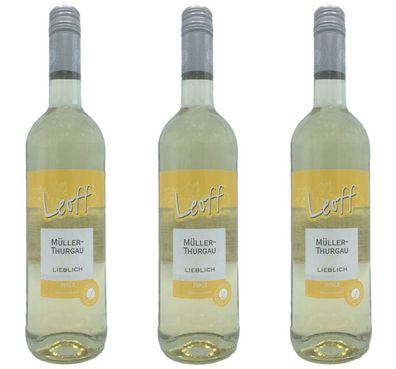 3x Leoff Müller-Thurgau Weißwein QBA Qualitätswein 9,5% - 0,75 L