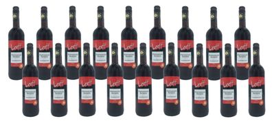 18x Leoff Portugieser Rotwein halbtrocken QBA Qualitätswein Pfalz 11, 5% -0,75L