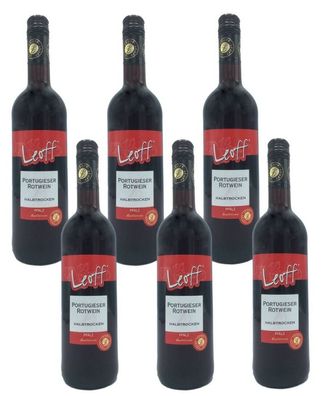 6x Leoff Portugieser Rotwein halbtrocken QBA Qualitätswein Pfalz 11, 5% -0,75L