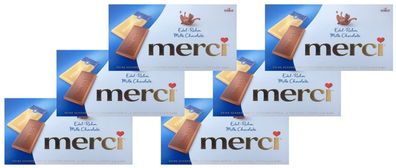 6x merci - 4 einzeln verpackte Mini-Tafeln Edel-Sahneschokolade 100g