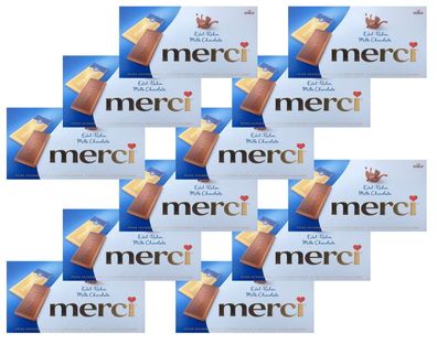 12x merci - 4 einzeln verpackte Mini-Tafeln Edel-Sahneschokolade 100g
