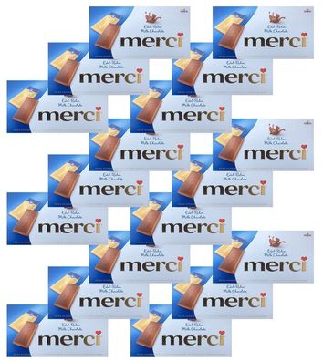 18x merci - 4 einzeln verpackte Mini-Tafeln Edel-Sahneschokolade 100g