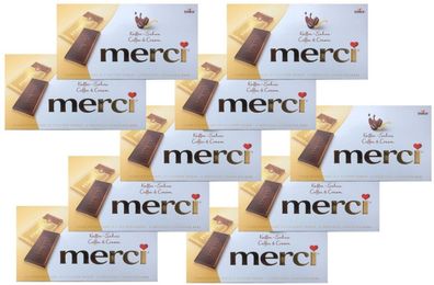 10x merci - Edel-Kaffee-Sahneschokolade auf Weißer Schokolade - 100 g Schachtel