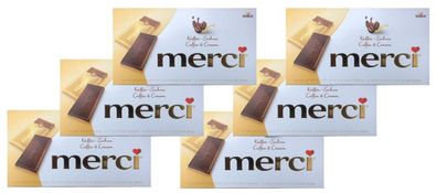 6x merci - Edel-Kaffee-Sahneschokolade auf Weißer Schokolade - 100 g Schachtel