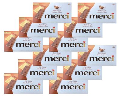 12x merci - Merci Tafelschokolade Edel-Nougat - 112 g Schachtel