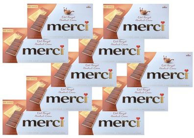 10x merci - Merci Tafelschokolade Edel-Nougat - 112 g Schachtel