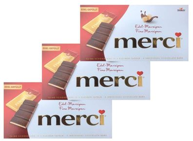 3x merci Edel-Zartbitterschokolade mit Edel-Marzipan Füllung