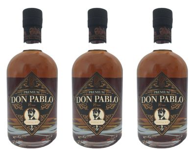3x Don Pablo Premium Rum 40 % Vol. - 0,7L Flasche Premium