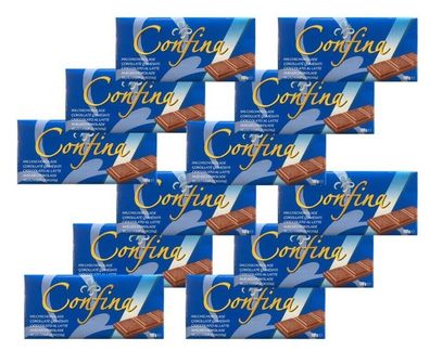 12x Confina Milchschokolade Vollmilch - 100 g Tafel