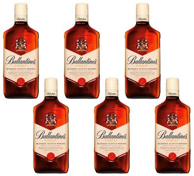 6x Ballantine's Finest Blended Scotch Whisky 40 % Vol.- 0,7L Flasche Whiskey