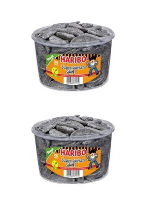 2 Dosen | Haribo Salzige Super Gurken 150 Stück - 1,35 kg pro Dose
