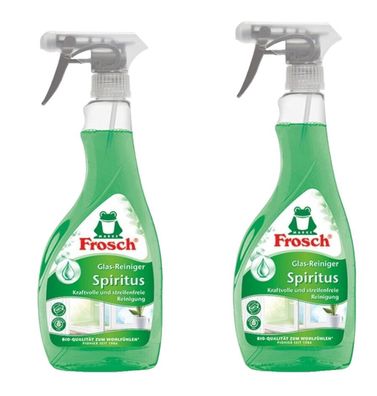 2 x Frosch Spiritus Glas-Reiniger a 500ml streifenfreie Glasreinigung
