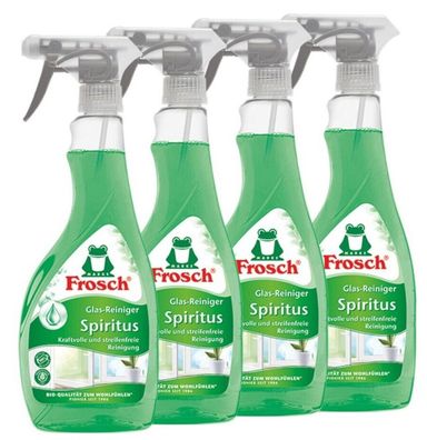 4 x Frosch Spiritus Glas-Reiniger a 500ml streifenfreie Glasreinigung