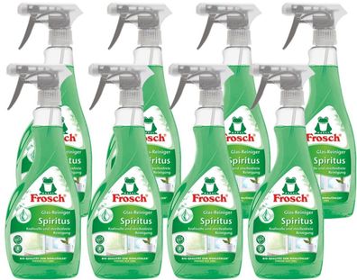 8 x Frosch Spiritus Glas-Reiniger a 500ml streifenfreie Glasreinigung