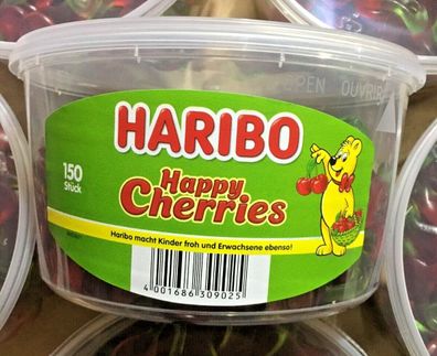 4 Dosen | HARIBO | Happy Cherries 150 Stück - 1,2 kg pro Dose