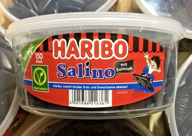4 Dosen | Haribo Salino 150 Stück - 1,2 kg pro Dose ? mit Salmiak