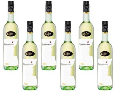 6x Käfer Chardonnay Weißwein IGT italienischer Wein 12 % Vol. - 0,75 L Flasche