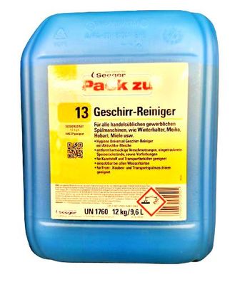 12 kg Pack zu PZ 13 Geschirr -Reiniger für gewerbliche Spülmaschinen