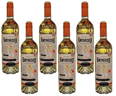 6x Gourmet Père & Fils Entrecote Chardonnay Eleganter Weißwein 13% - 0,75 L