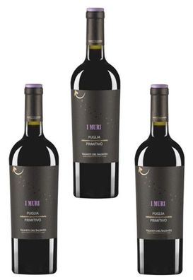 3x I Muri Primitivo Rotwein IGP trocken vollmundig, fruchtig 14% - 0,75 L