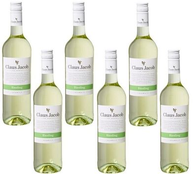 6x Claus Jacob Riesling Weißwein QBA trocken 12% - 0,75 L