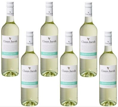 6x Claus Jacob Weißburgunder Weißwein QBA 12,5 %- 0,75 L