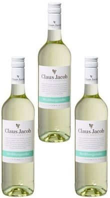3x Claus Jacob Weißburgunder Weißwein QBA 12,5 %- 0,75 L