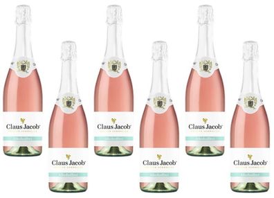6x Claus Jacob Sekt Rosé Rose – alkoholfrei - 0,75 L