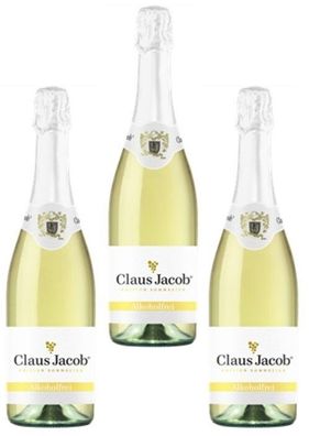 3x Claus Jacob Weißwein alkoholfrei- 0,75 L