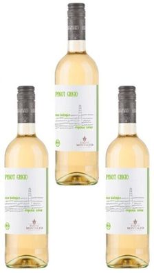 3x Barone Montalto Pinot Grigio Bio trocken Weißwein Sizilien