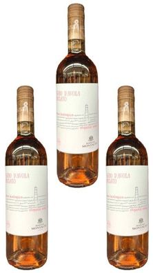 3x Barone Montalto Nero d'Avola Rosato Roséwein Bio Rose - 0,75 L