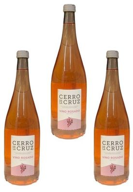 3x Cerro de La Cruz Rosato Spanien Roséwein Rose - 1 Liter - Fruchtiger Genuss