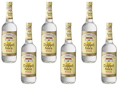 6x Landhaus Doppelkorn 38 % Vol. Traditioneller Genuss in der 0,7-Liter-Flasche