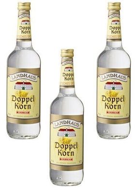 3x Landhaus Doppelkorn 38 % Vol. Traditioneller Genuss in der 0,7-Liter-Flasche