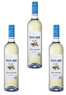 3x Gourmet Père & Fils Fruits de Mer Frankreich Weißwein trocken – 0,75 L