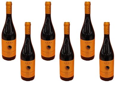 6x Luna Argenta Negroamaro Primitivo Puglia Rot - 0,75 L - Italien