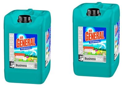2x Der General Professional Allzweckreiniger - Bergfrühling im 10 Liter Kanister