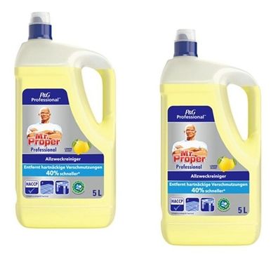 2x Mr. Proper Professional Allzweckreiniger - Lemon in 5 Liter Trageflasche
