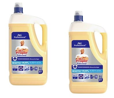 2x Mr. Proper Professional Desinfizierender Allzweckreiniger in 5 Liter Flasche